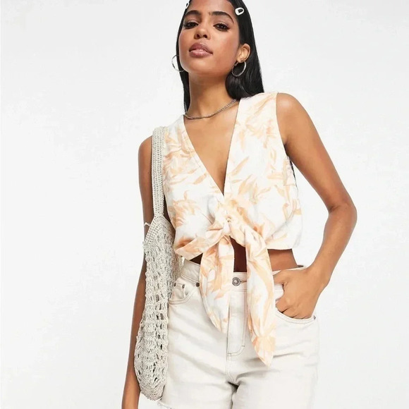 Abercrombie & Fitch Orange Floral Tank Top - Picture 3 of 8